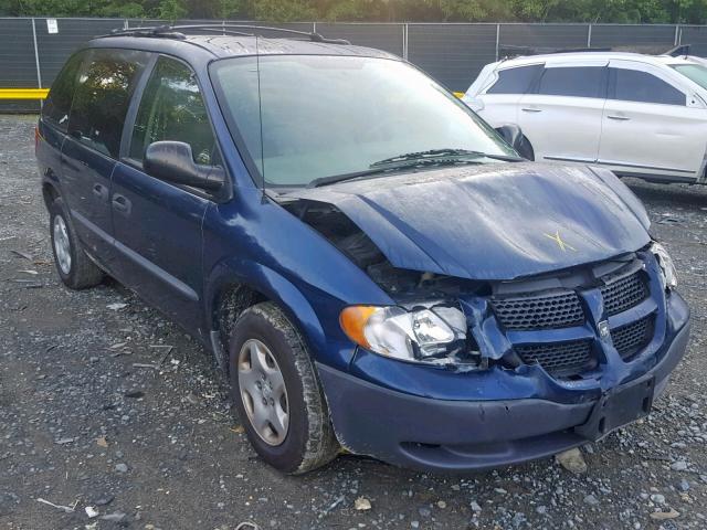 1D8GP25B93B165376 - 2003 DODGE CARAVAN SE BLUE photo 1