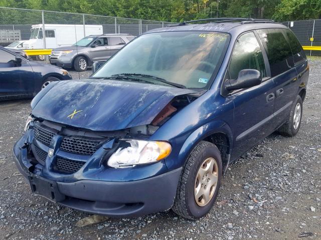 1D8GP25B93B165376 - 2003 DODGE CARAVAN SE BLUE photo 2