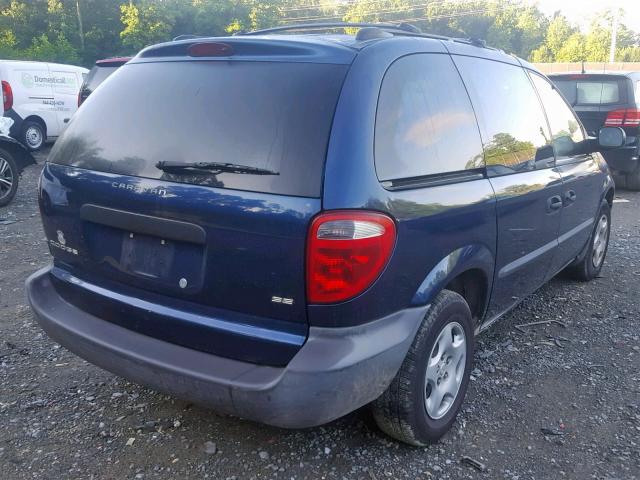 1D8GP25B93B165376 - 2003 DODGE CARAVAN SE BLUE photo 4