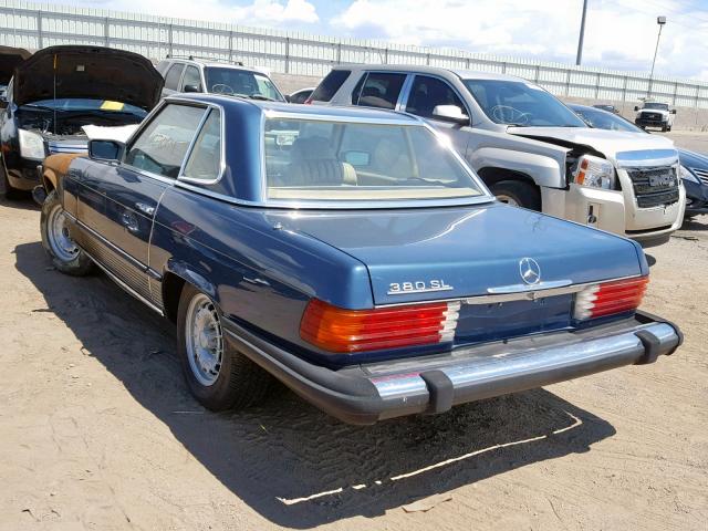 WDBBA45A6DB023127 - 1983 MERCEDES-BENZ 380 SL BLUE photo 3