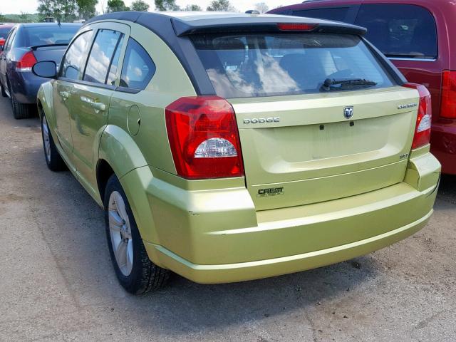 1B3CB4HA9AD571834 - 2010 DODGE CALIBER SX GREEN photo 3