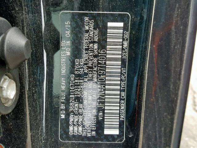 JF1ZNAA10F9714016 - 2015 TOYOTA SCION FR-S BLACK photo 10