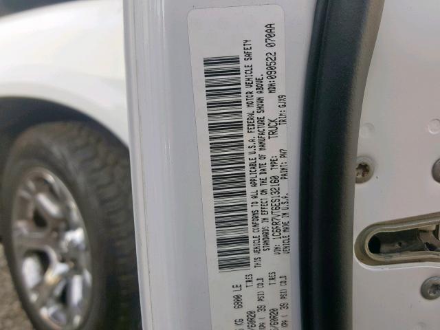 1C6RR7VT6ES132160 - 2014 RAM 1500 LARAM WHITE photo 10