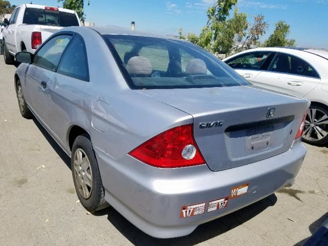 1HGEM22164L081183 - 2004 HONDA CIVIC DX V SILVER photo 3