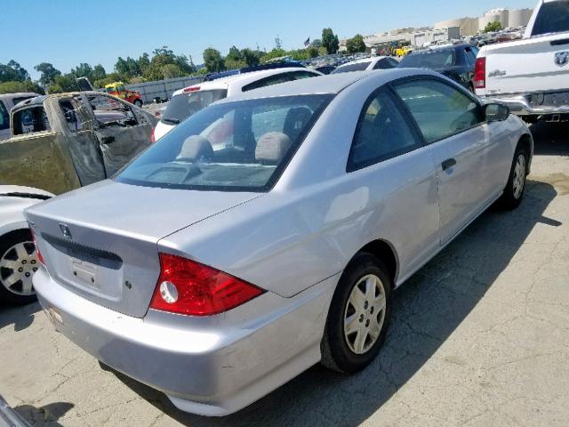 1HGEM22164L081183 - 2004 HONDA CIVIC DX V SILVER photo 4