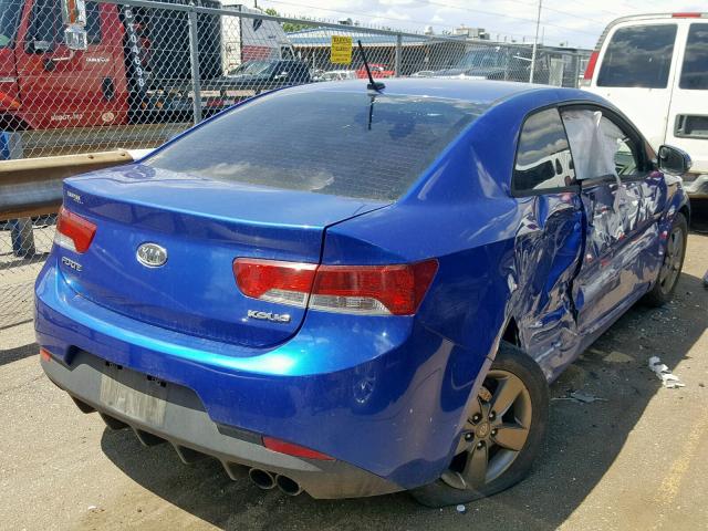 KNAFU6A21A5308345 - 2010 KIA FORTE EX BLUE photo 4