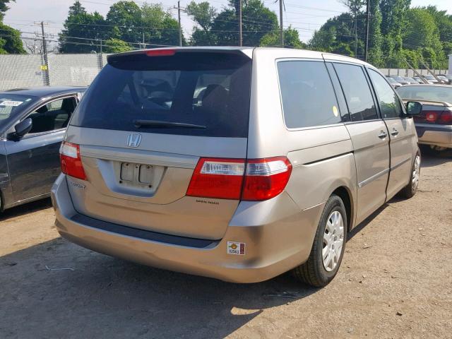 5FNRL38206B002623 - 2006 HONDA ODYSSEY LX GOLD photo 4