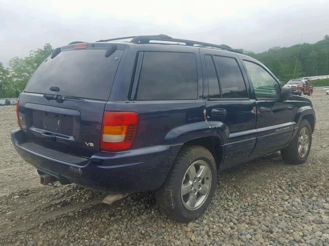 1J8GW58N64C296780 - 2004 JEEP GRAND CHER BLUE photo 4