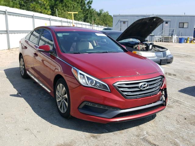 5NPE34AF5FH237683 - 2015 HYUNDAI SONATA SPO RED photo 1