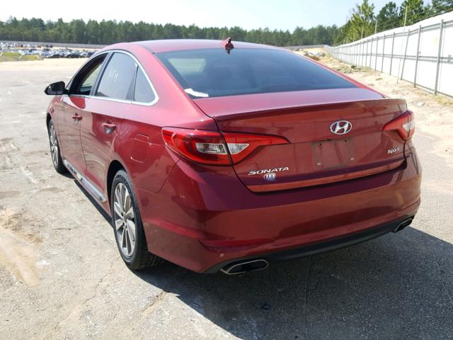 5NPE34AF5FH237683 - 2015 HYUNDAI SONATA SPO RED photo 3