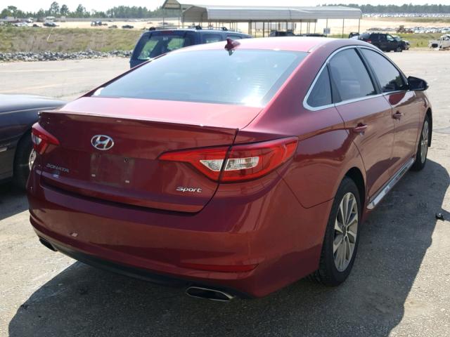 5NPE34AF5FH237683 - 2015 HYUNDAI SONATA SPO RED photo 4