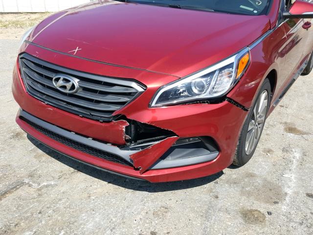 5NPE34AF5FH237683 - 2015 HYUNDAI SONATA SPO RED photo 9