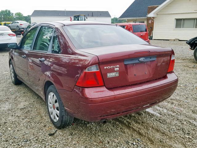 1FAFP34N17W285821 - 2007 FORD FOCUS ZX4 MAROON photo 3