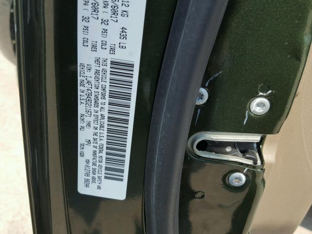 1J4FT47B49D211671 - 2009 JEEP COMPASS SP მწვანე ფოტო 10