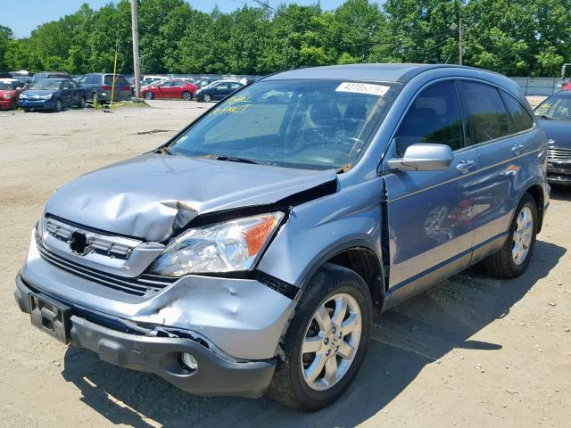 JHLRE48798C043248 - 2008 HONDA CR-V EXL BLUE photo 2