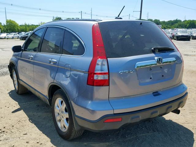 JHLRE48798C043248 - 2008 HONDA CR-V EXL BLUE photo 3