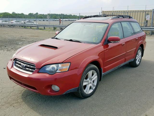 4S4BP67C754314473 - 2005 SUBARU LEGACY OUT RED photo 2