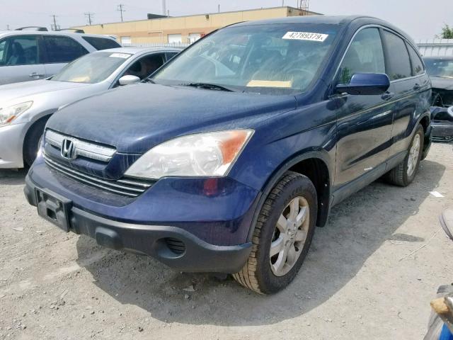 5J6RE48797L810070 - 2007 HONDA CR-V EXL BLUE photo 2