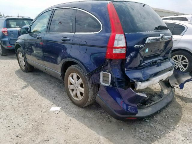 5J6RE48797L810070 - 2007 HONDA CR-V EXL BLUE photo 3