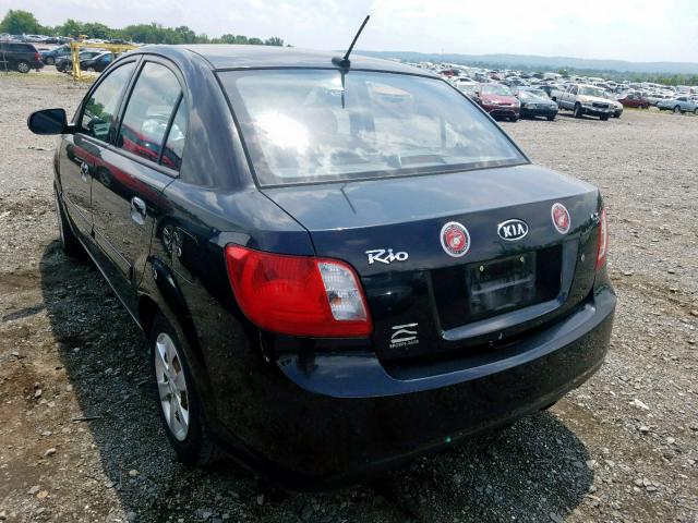 KNADH4A33A6619925 - 2010 KIA RIO LX BLACK photo 3