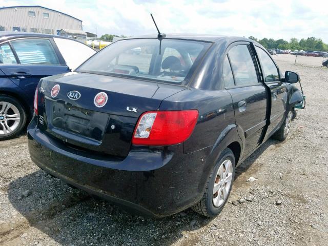 KNADH4A33A6619925 - 2010 KIA RIO LX BLACK photo 4