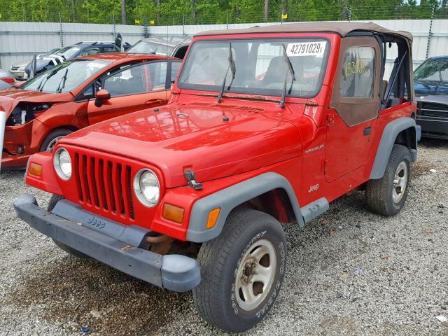 1J4FY29P0VP417786 - 1997 JEEP WRANGLER / RED photo 2