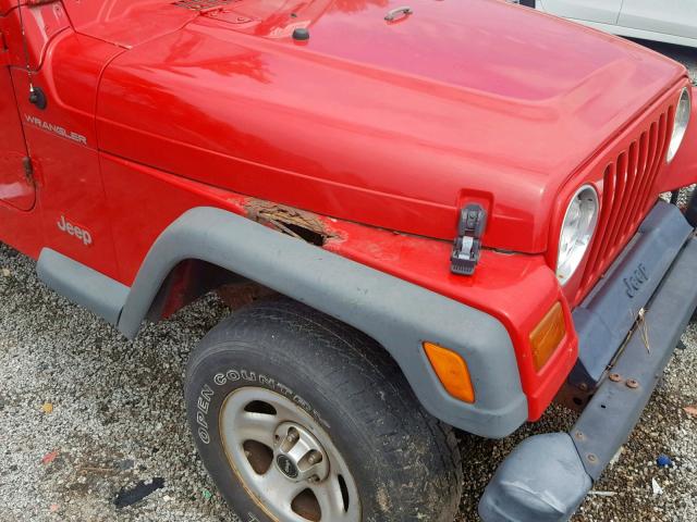 1J4FY29P0VP417786 - 1997 JEEP WRANGLER / RED photo 9