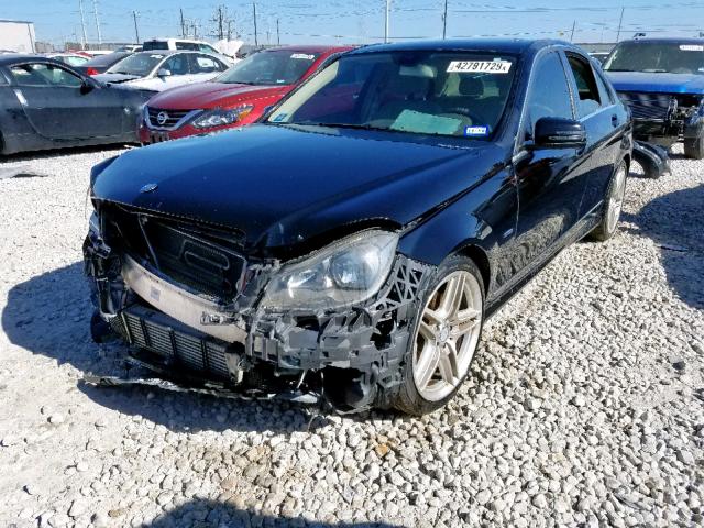 WDDGF4HB2CA605622 - 2012 MERCEDES-BENZ C 250 BLACK photo 2