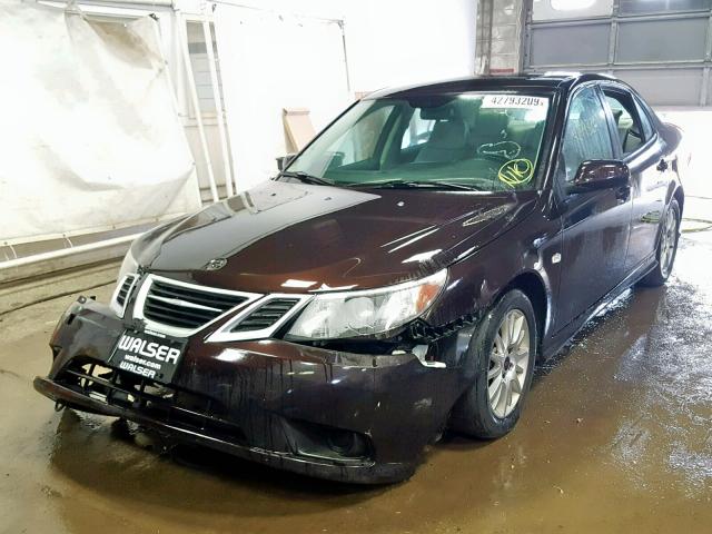 YS3FA4CY6B1301989 - 2011 SAAB 9-3 2.0T BURGUNDY photo 2