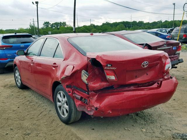 4T4BF3EK8BR185382 - 2011 TOYOTA CAMRY BASE RED photo 3