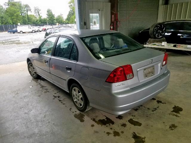 1HGES16355L000526 - 2005 HONDA CIVIC DX V SILVER photo 3