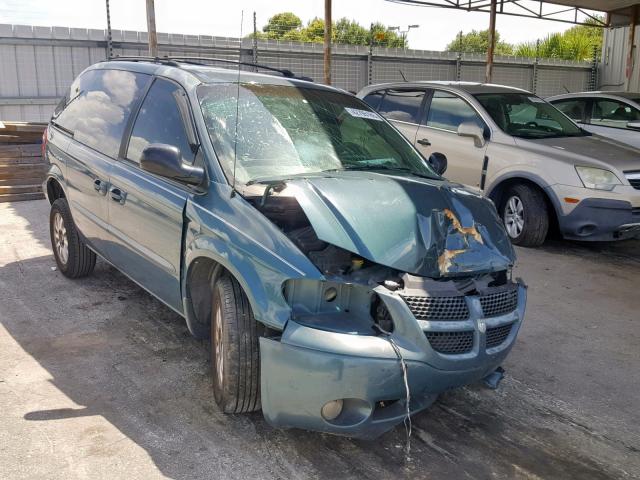 1B4GP45332B555548 - 2002 DODGE CARAVAN SP GREEN photo 1