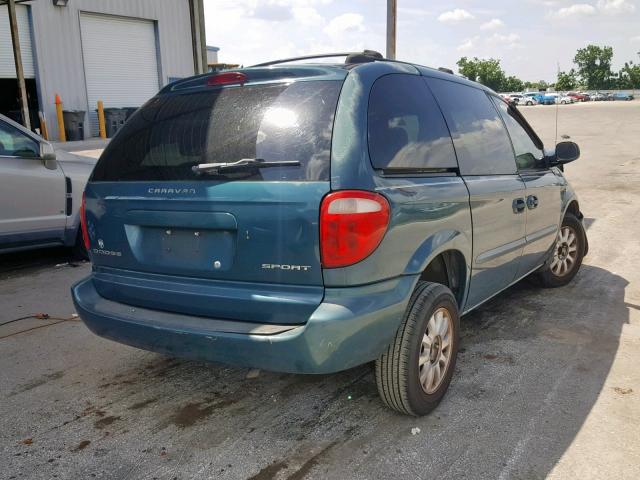 1B4GP45332B555548 - 2002 DODGE CARAVAN SP GREEN photo 4