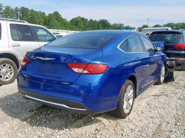 1C3CCCAB8FN632413 - 2015 CHRYSLER 200 LIMITE BLUE photo 4