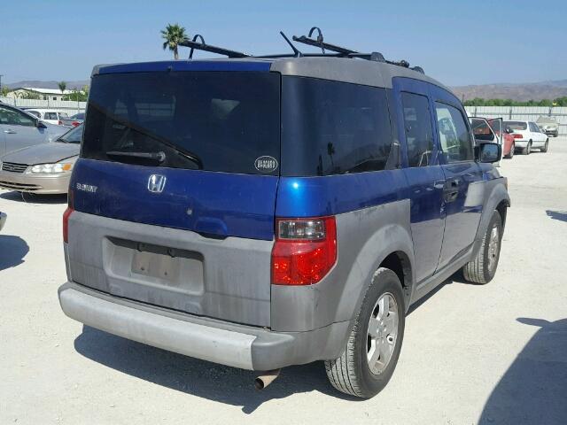 5J6YH28604L022742 - 2004 HONDA ELEMENT EX BLUE photo 4