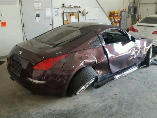 JN1AZ34D13T109615 - 2003 NISSAN 350Z COUPE MAROON photo 4