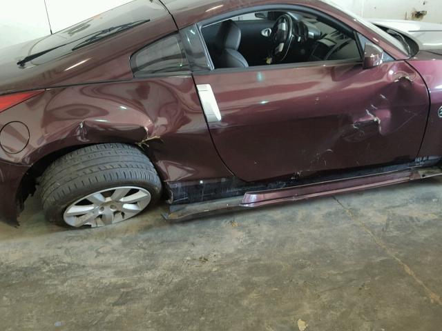 JN1AZ34D13T109615 - 2003 NISSAN 350Z COUPE MAROON photo 9