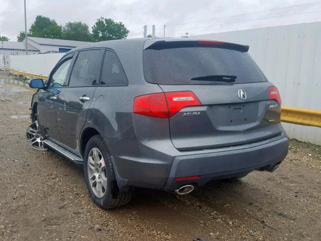 2HNYD282X8H536576 - 2008 ACURA MDX GRAY photo 3