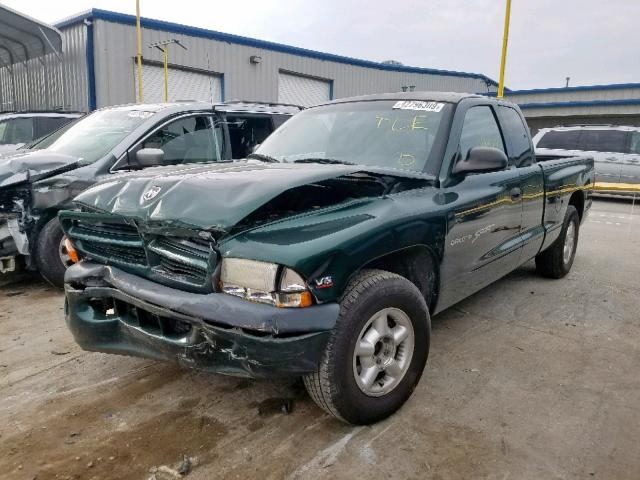 1B7GL22X5XS241174 - 1999 DODGE DAKOTA GREEN photo 2