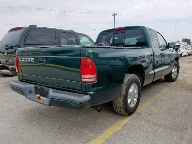 1B7GL22X5XS241174 - 1999 DODGE DAKOTA GREEN photo 4