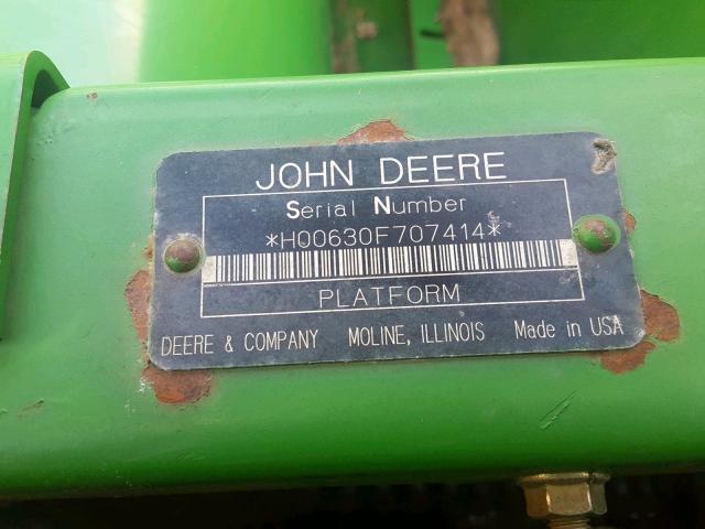 H00630F707414 - 2000 JOHN DEERE 630 GREEN photo 10