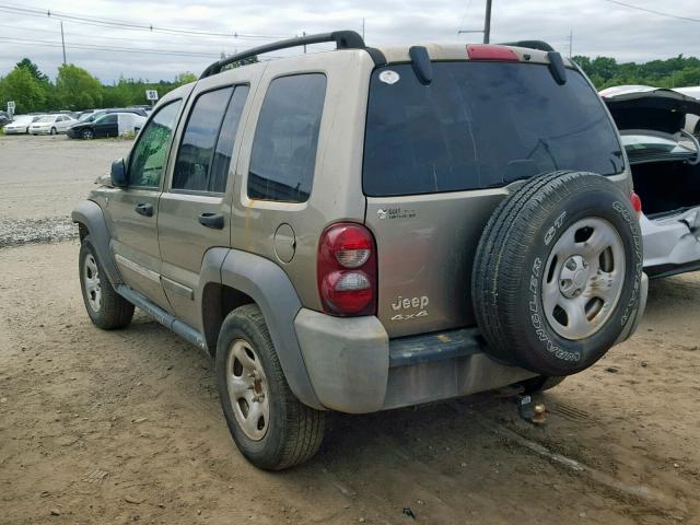 1J4GL48K07W678252 - 2007 JEEP LIBERTY SP TAN photo 3