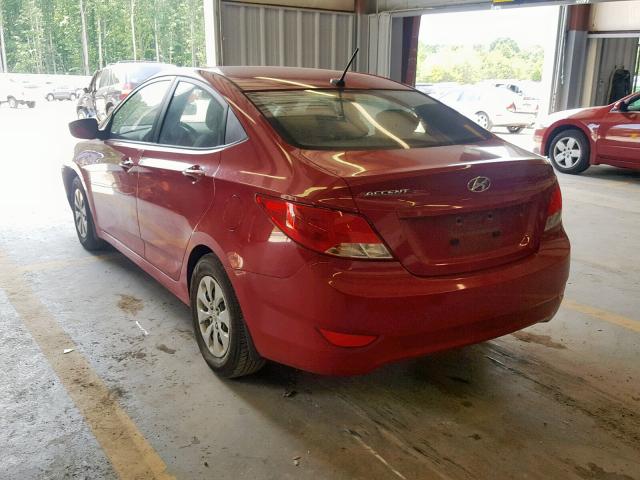 KMHCT4AE2GU152639 - 2016 HYUNDAI ACCENT SE RED photo 3