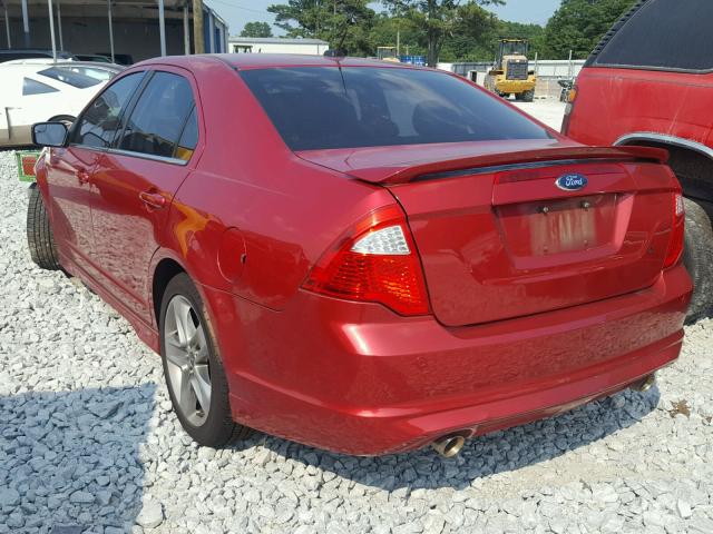 3FAHP0KC1BR178045 - 2011 FORD FUSION SPO RED photo 3