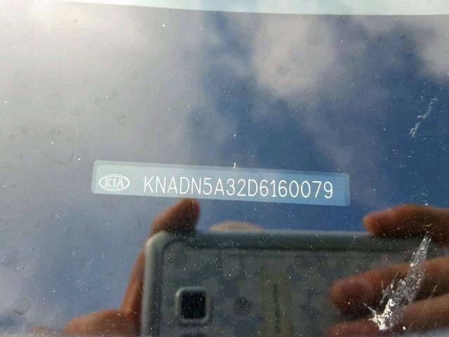 KNADN5A32D6160079 - 2013 KIA RIO EX WHITE photo 10