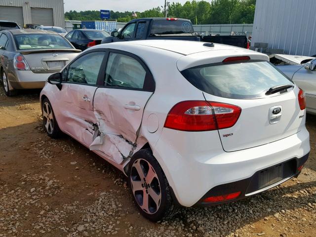 KNADN5A32D6160079 - 2013 KIA RIO EX WHITE photo 3