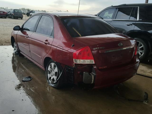 KNAFE121785555496 - 2008 KIA SPECTRA EX RED photo 3