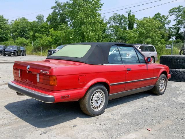 WBABB2302K8864365 - 1989 BMW 325 I AUTO RED photo 4