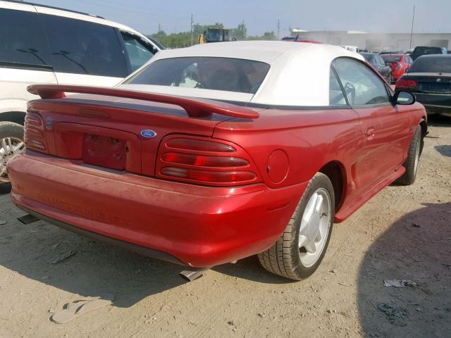 1FALP45T4RF217179 - 1994 FORD MUSTANG GT RED photo 4