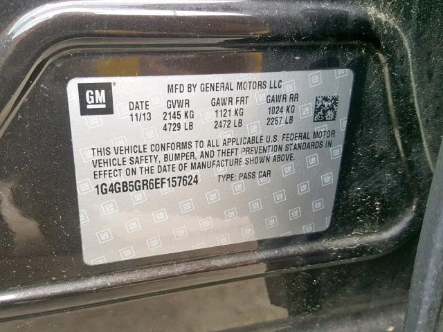 1G4GB5GR6EF157624 - 2014 BUICK LACROSSE BROWN photo 10